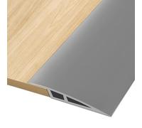 1M*7CM Barre de Seuil Adhesive, Seuil de Porte Adhesif PVC, Barre de Seuil Rattrapage de Niveau pour Hauteur du Seuil 15mm ~ 20mm, Rampe de Seuil Bandes de Transition Sol (Gris)