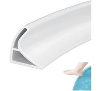 1M Barrière de Douche Pliable Barre de Seuil Douche Anti-débordement Barrage d’Eau Joint Douche (Blanc, 3cm Hx2cm W)
