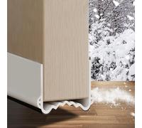 1M Boudin de Porte Entrée Isolant Froid PVC, Joint de Porte Anti Bruit Insect, Joint d'Etanchéité Porte Double avec Accessoires des Rubans Adhésifs pour Porte, Garage, Hiver (Blanc)