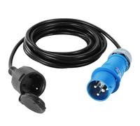 1M Câble Adaptateur CEE, 230v/16A/3 Broches Prise Camping Car, avec Capuchon De Protection, Schuko Rallonge Electrique, Accessoire Camping Car, Rallonge Camping Car pour Camping, Bateau