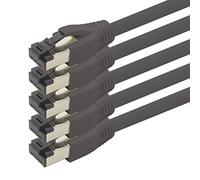 1m Câble Réseau Cat 8 Câble CAT8 Noir - Pack de 5 Câble Ethernet Cat.8 Lan 2000 MHz 40 Gbit s 40GBase-T Poe+ Câble Ethernet LSZH - 5 x 1 Mètre Noir