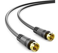 1m Câble TV SAT Coaxial Antenne Satellite HDTV Quad Bouclier DVB-S DVB-S2 Radio DAB Fiches Métalliques Plaquées or Noir