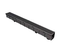 1m caniveau PP Noir +grille passerelle PP A15 100x100x1000