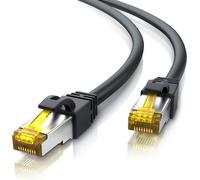 1m Cat 7 Ethernet Gigabit Network Cable 1m, Patch Cable 10000Mbits, Gigabit Local LAN Cable 10Gbps, Shielded S/FTP PIMF with RJ45 Plugs, Modem Router Switch Access Point, Black