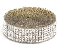 1m de cristal de strass en verre -fer de lance sur les chaussures de robe de mariage en applique garniture (argent)