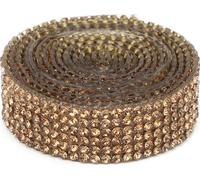 1m de verre cristal strass fer à repasser sur applique chaussures de robe de mariage de déguisement (jaune)