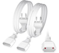 1m Extension Cable Euro Electric Plug Plug to Type-C Jack TV PC Monitor Lamps Beamer Home Appliances (1 Metre,2 Pieces)