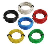 1M FIL ELECTRIQUE 0.5mm² 7/10 MOTO MOBYLETTE SCOOTER TRACTEUR TONDEUSE CABLE NOIR BLEU BLANC ROUGE VERT JAUNE (Bleu)