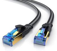 1m Flat Cat 8.1 RJ45 Network Cable, Cat 8 Ethernet Cable Gigabit LAN High Speed 40Gbps 1m, Patch Cable 2000Mhz U FTP PIMF Compatible Cat 5 6 7 Modem Router Switch PC TV Box, Black