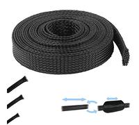 1M GAINE TRESSÉE EXPANSIBLE EXTENSIBLE NOIR POLYESTER 3mm 5mm 8mm 12mm 18mm 30mm 50mm FAISCEAU ELECTRIQUE AUTO MOTO SCOOTER VOITURE (8mm (de 8 à 15mm))