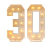 1m Lettre Lumineuse Geante Carton Chiffre Lumineux Geant Anniversaire Led Grand Lumineuse Décoration Numéro avec 20 Ampoules LED pour Anniversaire, Célébration (30)