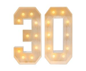 1m Lettre Lumineuse Geante Carton Chiffre Lumineux Geant Anniversaire Led Grand Lumineuse Décoration Numéro avec 20 Ampoules LED pour Anniversaire, Célébration (30)