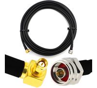 1m N mâle (Hex) vers SMA mâle angle droit 90 degrés câble coaxial étanche IP67 - HF400 Flexible 50 Ohm Câble d'extension (équivalent LMR400 UF UltraFlex) - pour WiFi LTE 4G 5G Mobile Routeur Antenne
