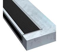 1M Nez de Marche Profilé de Marches d'Escalier Autoadhésif Cornière d'Escalier Angles Antidérapant Escaliers Vinyle Bordure d'Escalier Caoutchouc PVC(5x2.5cm, Noir avec Gris)