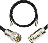 1m PL259 SO239 Câble coaxial UHF - Câble d'extension résistant aux intempéries 5D-FB à faible perte Ø7.5mm PL-259 mâle / SO-239 femelle - Câble PL à faible perte pour radio CB HAM radio SWR antennes r