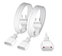 1m Rallonge Câble Euro Électrique Fiche Prise vers Type-C Jack TV PC Moniteur Lampes Beamer Appareils Ménagers (1 Mètre, 2 Pièces)