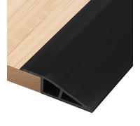 1M Rampe Seuil de Porte Adhesif 15mm-20mm(H), Barre de Seuil Rattrapage PVC Bandes de Transition Sol Rampe de Seuil, Noir(Deux Côtés Adhésifs)