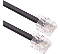 1m RJ11 Câble de Rallonge ADSL Cordon Internet Haute Vitesse BT Large Bande Mâle vers Mâle Routeur et Modem vers RJ11 Prise Téléphonique, Microfiltre, Fil de Ligne Terrestre (Noir)