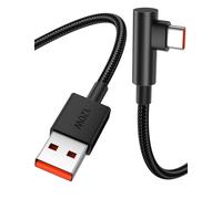 1m Tressé Câble USB C Coudé 90 Degrés pour Redmi Note 17 15 14 13 12 11 Pro | 6A 120W USB A vers Type C Cable Charge Rapide pour XiaoMi 17T/15T/14T/13T/12T/11T/Pad 8/7/6/POCO F9/X8/F8/M8/X7/X6 Pro noir