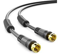 1m TV Cable SAT Coaxial Satellite Antenna HDTV Quad Shield DVB-S DVB-S2 Radio DAB Sheath Current Filter Ferrite Core-Black