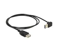 DeLOCK 1m, USB 2.0-A - USB 2.0-A 1m USB A USB A Noir câble USB - câbles USB (USB 2.0-A - USB 2.0-A, 1 m, USB A, USB A, Mâle/Femelle, Noir, Or)