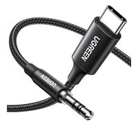 1M USB C Cable Jack 3.5mm TRS Stereo Auxiliare Car Nylon Braided Compatible with iPhone 16 Plus Pro Max 15 iPad Galaxy S24 S24 S23 A55 Pixel 9 8 7 Headphone Adapter Type C Audio DAC (Black)