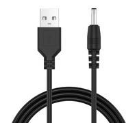 1m USB vers DC 5 V câble d'alimentation avec prise coudée 3.5 x 1.35 mm, câble chargement USB vers DC 3.5 mm pour éclairage LED, mini haut-parleur, câble charge pour brosse à dents électrique (Noir)