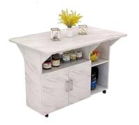 1M2nO3pK Îlot de Cuisine Roulant Chariot d'îlot de Cuisine Mobile Roulant avec abattant et Armoire Rangement for la Îlot de Rangement de Cuisine(Grigio,Moyen)