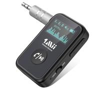 1Mii Aux Bluetooth Adapter Auto, Récepteur Bluetooth 5.3 avec aptX-HD, Écran OLED, Couplage Double, 14 Heures d'Autonomie, Fonction Mains Libres, pour Autoradio/Système Stéréo/Enceintes