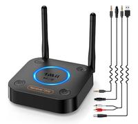 1Mii B06Pro Recepteur Bluetooth 5.3, Longue Portée Adaptateur | Streaming Audio Sans Fil Hi-Fi, avec 3D Surround aptX HD&LL, RCA Optique AUX 3,5 mm Coaxial pour Système Stéréo Domestique