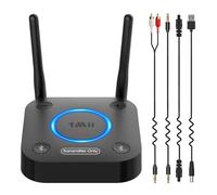 1Mii B06TX Émetteur Audio Bluetooth 5.3 pour TV, aptX Faible Latence et HD | Connectez 2 Casques sans Fil, Longue Portée Transmetteur Adaptateur, Contrôle du Volume, AUX RCA Optique Coaxiale [Upgraded]