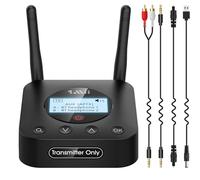 1Mii B06TX+ Émetteur Bluetooth 5.2 pour TV vers 2 Casques sans Fil, aptX Faible Latence et HD, Longue Portée Transmetteur Adaptateur Audio Bluetooth, Écran LCD, 3.5mm AUX RCA Optique Coaxiale