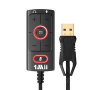 1Mii Carte Son Externe, Adaptateur Audio USB vers 3,5mm Jack, convertisseur de Carte Son USB avec Stéréo, Micro, pour PS4, PS5, PC Laptop, Compatible avec Windows, Mac Plug and Play