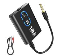 1Mii ML300 Transmetteur Récepteur Bluetooth 5.3 pour TV vers 2 Casque sans Fil, aptX Faible Latence/HD/AD, 3.5MM AUX Adaptateur Audio Bluetooth pour Avion/Chaîne stéréo Hi-FI, Double Connexion