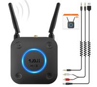 1Mii Récepteur Bluetooth 5.0, adaptateur audio avec HiFi 3D Surround, Bluetooth, récepteur audio aptX de faible latence optique RCA AUX 3,5 mm coaxial pour haut-parleurs, stéréo, maison, longue portée