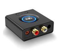 1Mii Récepteur Bluetooth 5.1, Adaptateur Audio Bluetooth Low Latency pour chaîne stéréo avec RCA 3,5 mm, Mode Basse, 12 Heures d'autonomie