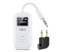 1Mii SafeFly Dual Adaptateur Bluetooth Avion pour AirPods & Casques | Émetteur Bluetooth pour TV avec Écran, Contrôle du Volume, aptX Adaptive & HD, Jack 3,5 mm AUX pour Avion et Voyages en Vol