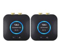 1Mii Transmetteur Récepteur Audio sans Fil 2,4GHz, Faible Latence 25ms, pour TV/PC vers Enceintes/Stéréo, RCA AUX 3,5mm.