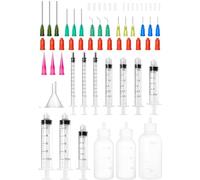 1ml 3ml 5ml 10ml seringue Luer Lock avec pointe d'aiguille émoussée, applicateur 30ml 50ml bouteille à aiguille pour bricolage, strass, travail du bois, peinture, colles, l'huile, l'encre (1-50ml)