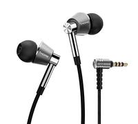 1MORE Triple Driver Ecouteur in Ear Headphones Intra-auriculaire très Haute résolution Casque avec Microphone intégré et Bouton télécommande Multifonctions Argent