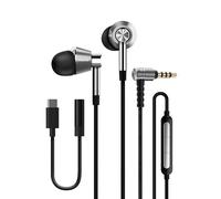 1MORE Triple Driver Écouteurs Filaire Intra-Auriculaire, Hi-Res Stereo Audio, MEMS Micro et contrôle du Volume intégrés, Jack 3,5 mm, Compatible avec Tablettes et Ordinateurs Portables (Argent)