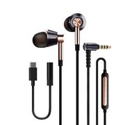 1MORE Triple Driver Écouteurs Filaire Intra-Auriculaire, Hi-Res Stereo Audio, MEMS Micro et contrôle du Volume intégrés, Jack 3,5 mm, Compatible avec Tablettes et Ordinateurs Portables (Or)