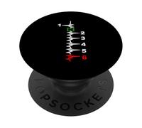1N23456 1 Down 6 Up Moto Shift Pattern Heartbeat PopSockets PopGrip Adhésif