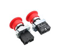 1NC 1NO Momentary Latching 22mm Red Mushroom Emergency Stop Push Button Switch 600V 10A NP2-BE101 Equipment Lift Elevat NWPNLXEA(1NO Momentary)