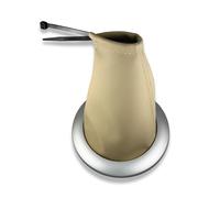 1neiSmartech Kit casque beige pour levier de vitesses avec cadre argent satiné et lunette de rétention, compatible avec Renault Megane II 2002-2009, OEM 8200505844, 8200079096, 8200454976