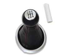 1neiSmartech Kit pommeau 5 vitesses casque avec coutures rouges, cadre, virole, adaptateur, compatible avec Suzuki Swift 2005-2010, SX4 2007-2013, Alto 2009-2014, uniquement pour levier de changement