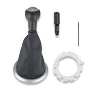 1neiSmartech Kit Pommeau de Levier de Vitesses 5 Rapports, Soufflet Noir, Bague, Cadre Extérieur Argent, Adaptateur, Compatible avec Citroën C3 2003-2009, OEM 2403CV, 1606400280, 7589T8, 7589V0