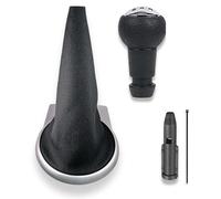 1neiSmartech Kit pommeau levier de vitesses 5 vitesses avec soufflet et bague, compatible avec Citroën C4 I (MK1) 2004-2010, cadre argent, OEM 2403CV 9653800177, adaptateur inclus