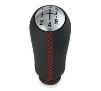 1neiSmartech Pommeau de levier de vitesses 5 vitesses compatible avec Renault Clio Megane Scenic Modus Captur Kangoo et Dacia Duster Sandero couleur noire avec coutures rouges