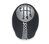 1neiSmartech Pommeau de levier de vitesses 6 vitesses noir avec coutures blanches compatible avec Renault Clio III, Twingo 2, compatible avec Dacia Duster et autres modèles de voiture, vérification